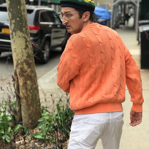 🔥 VTG Benetton Peach Cotton Pattern knit sweater - Picture 3 of 5